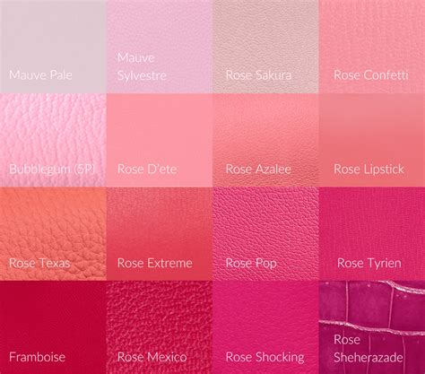 hermes magnolia vs rose pourpre|Hermes pink color chart.